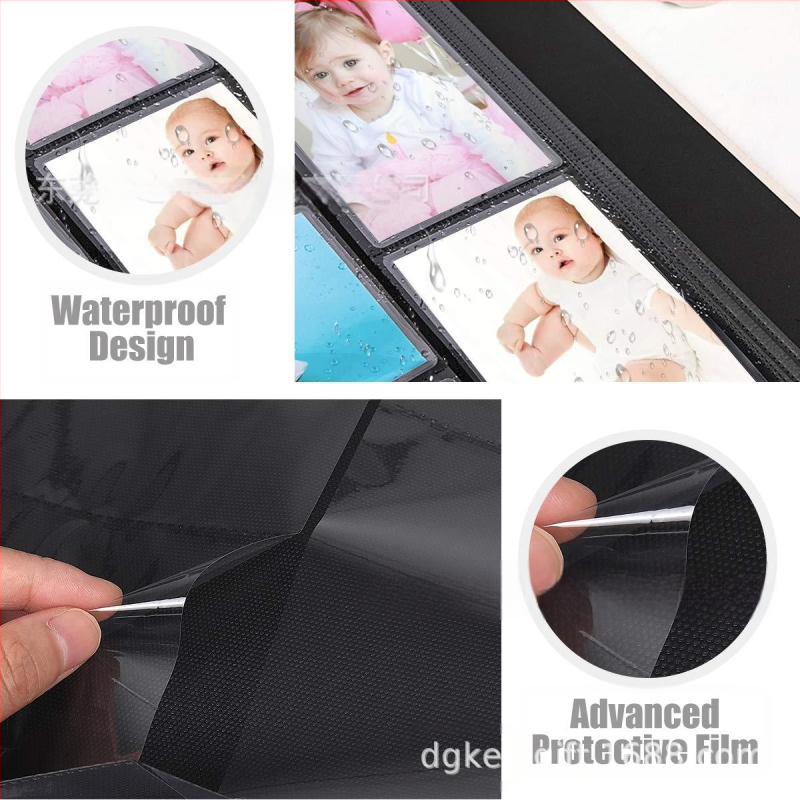 Черна имитация на кожа, калъф за картички с мотив на прозореца, албум с голям капацитет A5