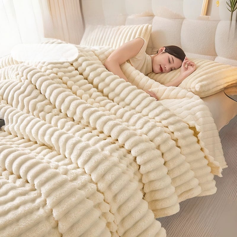 Rudens ir žiemos A klasės triušio pliušinis antklodė, sutirštinta šilta pieno aksominė pledėlė, tarpvalstybinė užsienio prekyba, gyvo flanšo antklodė