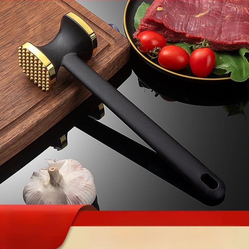 sandėlyje naujas cinko lydinio nailono pluošto rankena dvipusis mėsos plaktukas česnakinis plaktukas kvadratinis laisvas mėsos plaktukas