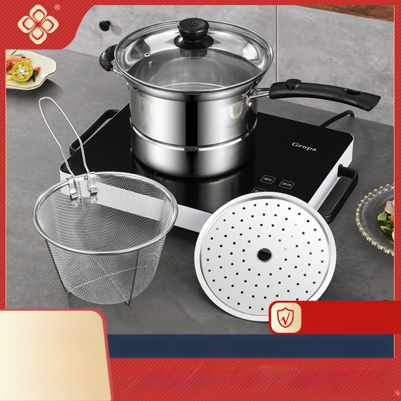 Amazoni piiriülene roostevabast terasest fritüür, majapidamises kasutatav multifunktsionaalne supipott, aurutamis- ja keetmisnuudlipott, kingituste hulgimüük