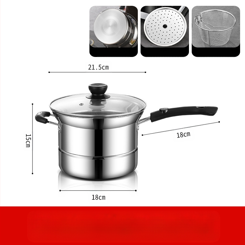 Amazoni piiriülene roostevabast terasest fritüür, majapidamises kasutatav multifunktsionaalne supipott, aurutamis- ja keetmisnuudlipott, kingituste hulgimüük