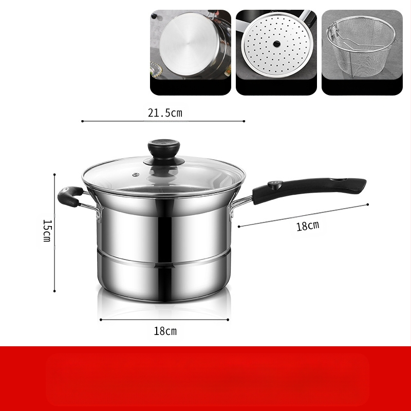 Amazoni piiriülene roostevabast terasest fritüür, majapidamises kasutatav multifunktsionaalne supipott, aurutamis- ja keetmisnuudlipott, kingituste hulgimüük