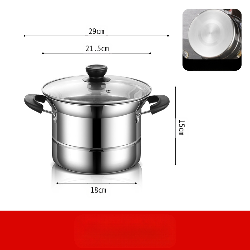 Amazoni piiriülene roostevabast terasest fritüür, majapidamises kasutatav multifunktsionaalne supipott, aurutamis- ja keetmisnuudlipott, kingituste hulgimüük