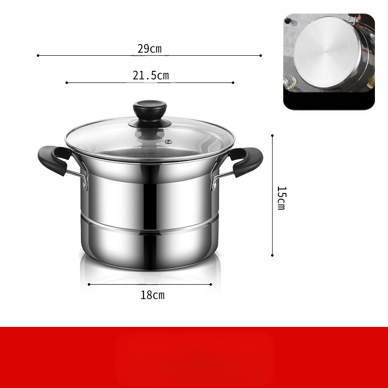 Amazoni piiriülene roostevabast terasest fritüür, majapidamises kasutatav multifunktsionaalne supipott, aurutamis- ja keetmisnuudlipott, kingituste hulgimüük