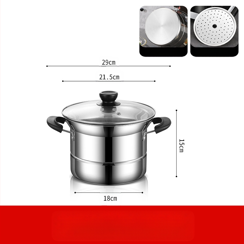 Amazoni piiriülene roostevabast terasest fritüür, majapidamises kasutatav multifunktsionaalne supipott, aurutamis- ja keetmisnuudlipott, kingituste hulgimüük