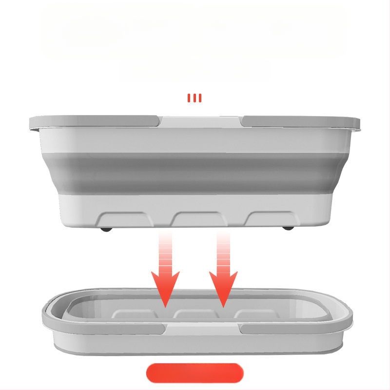 Lauko nešiojamas suspaudimo žvejybos nešiojamas silikoninis sulankstomas kibiras daugiafunkcis buitinis rankų darbo plovimo šluostė su kibiru