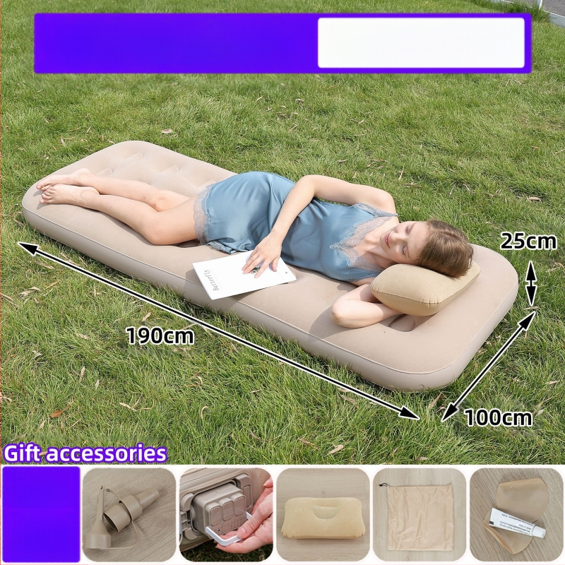 Naujas tarpvalstybinis lauko pripučiamas čiužinys, flokuojantis PVC pripučiamas čiužinys, įmontuotas siurblys, vienvietis ir dvivietis automatinis pripučiamas čiužinys