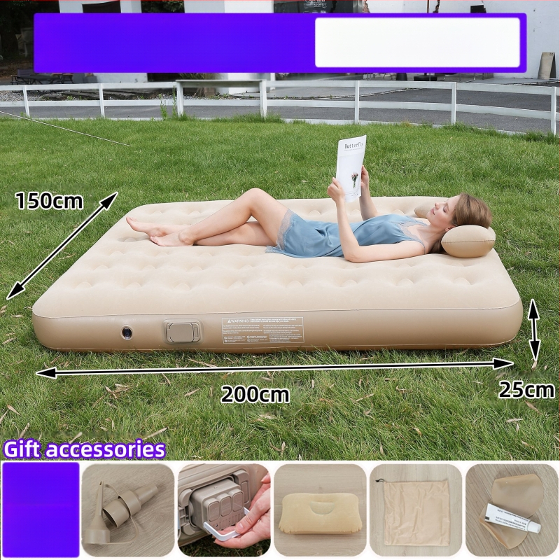 Naujas tarpvalstybinis lauko pripučiamas čiužinys, flokuojantis PVC pripučiamas čiužinys, įmontuotas siurblys, vienvietis ir dvivietis automatinis pripučiamas čiužinys