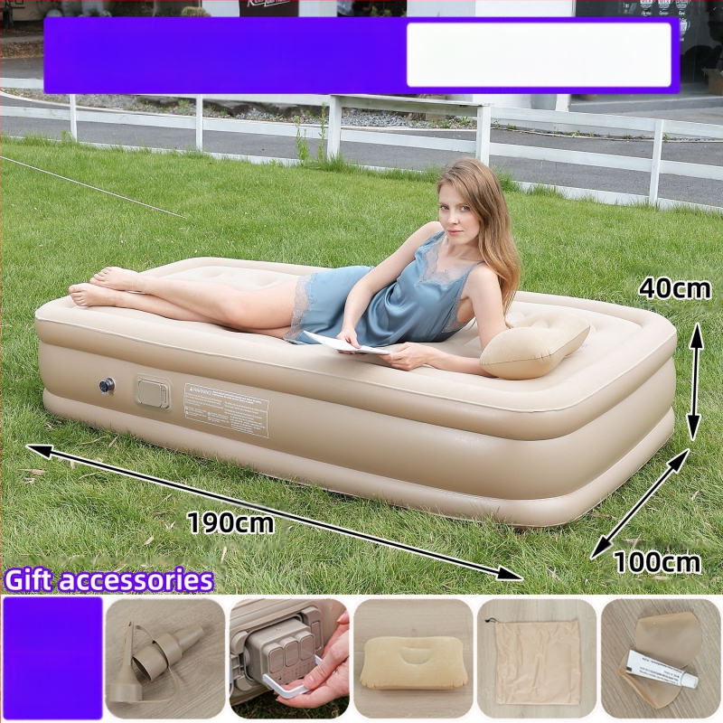 Naujas tarpvalstybinis lauko pripučiamas čiužinys, flokuojantis PVC pripučiamas čiužinys, įmontuotas siurblys, vienvietis ir dvivietis automatinis pripučiamas čiužinys