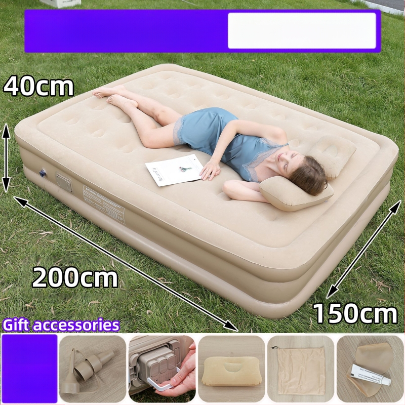 Naujas tarpvalstybinis lauko pripučiamas čiužinys, flokuojantis PVC pripučiamas čiužinys, įmontuotas siurblys, vienvietis ir dvivietis automatinis pripučiamas čiužinys