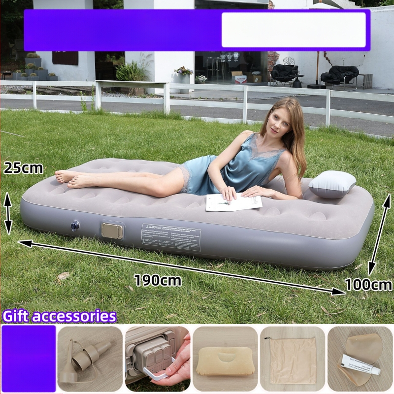 Naujas tarpvalstybinis lauko pripučiamas čiužinys, flokuojantis PVC pripučiamas čiužinys, įmontuotas siurblys, vienvietis ir dvivietis automatinis pripučiamas čiužinys