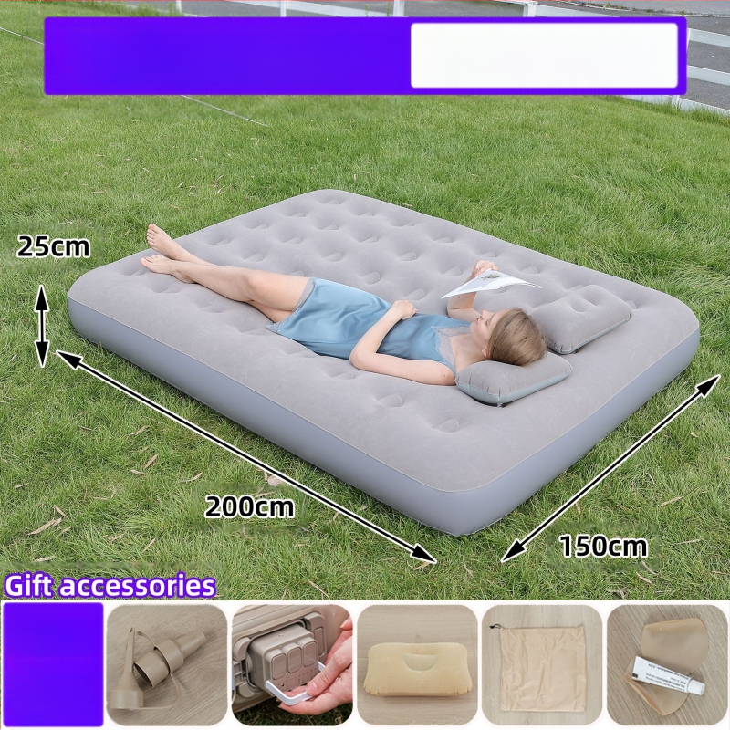 Naujas tarpvalstybinis lauko pripučiamas čiužinys, flokuojantis PVC pripučiamas čiužinys, įmontuotas siurblys, vienvietis ir dvivietis automatinis pripučiamas čiužinys