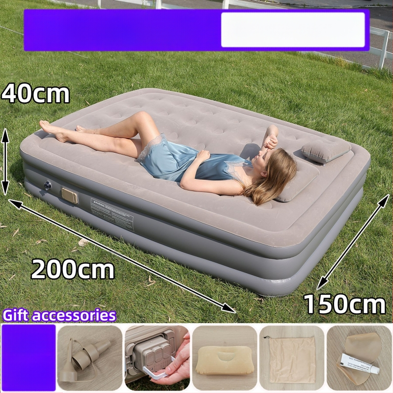 Naujas tarpvalstybinis lauko pripučiamas čiužinys, flokuojantis PVC pripučiamas čiužinys, įmontuotas siurblys, vienvietis ir dvivietis automatinis pripučiamas čiužinys