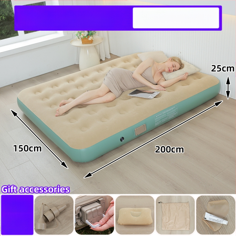 Naujas tarpvalstybinis lauko pripučiamas čiužinys, flokuojantis PVC pripučiamas čiužinys, įmontuotas siurblys, vienvietis ir dvivietis automatinis pripučiamas čiužinys