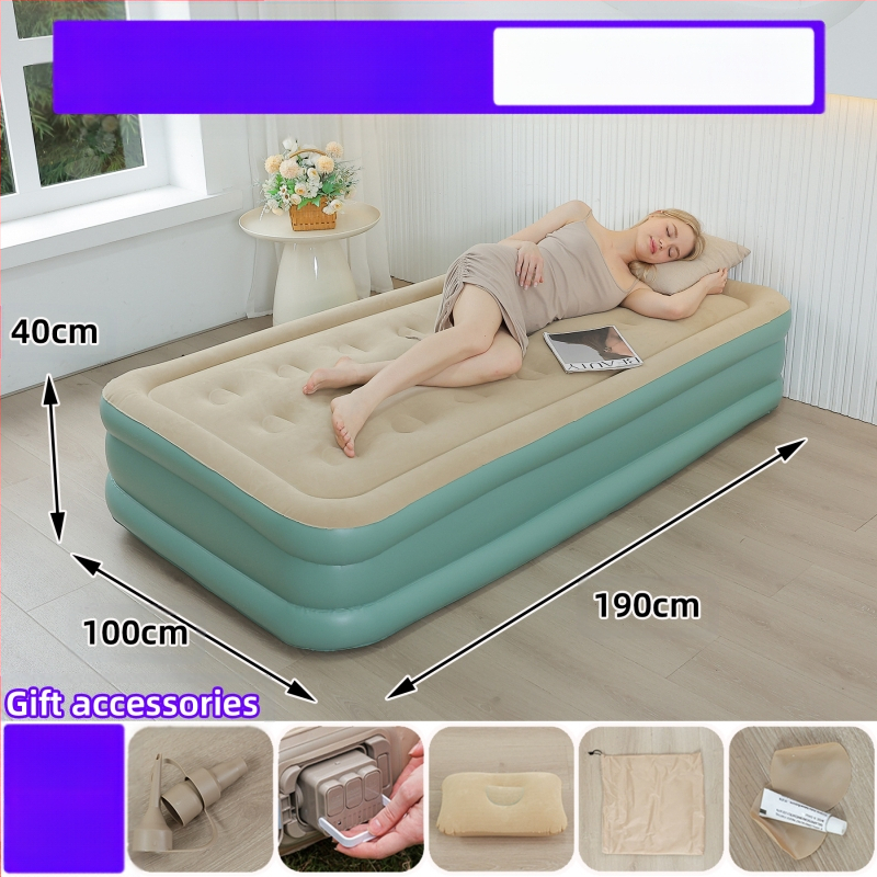 Naujas tarpvalstybinis lauko pripučiamas čiužinys, flokuojantis PVC pripučiamas čiužinys, įmontuotas siurblys, vienvietis ir dvivietis automatinis pripučiamas čiužinys