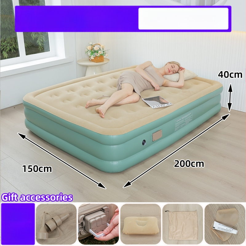 Naujas tarpvalstybinis lauko pripučiamas čiužinys, flokuojantis PVC pripučiamas čiužinys, įmontuotas siurblys, vienvietis ir dvivietis automatinis pripučiamas čiužinys