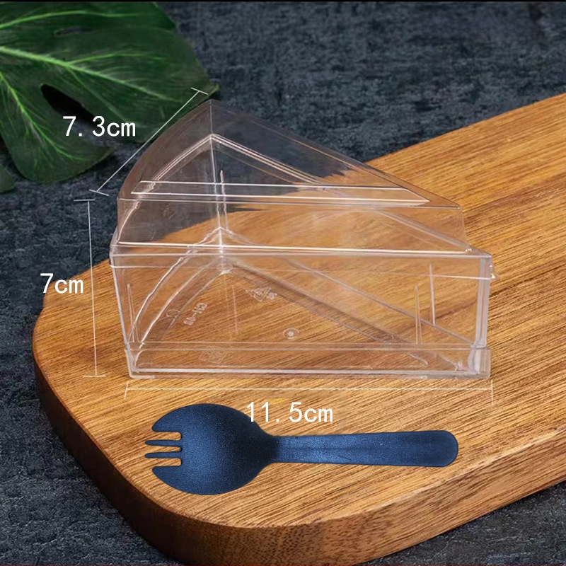 Vienkartinis trikampis sutirštintas putėsių puodelis PS kieto plastiko pudingo želė ledų deserto torto dėžutė