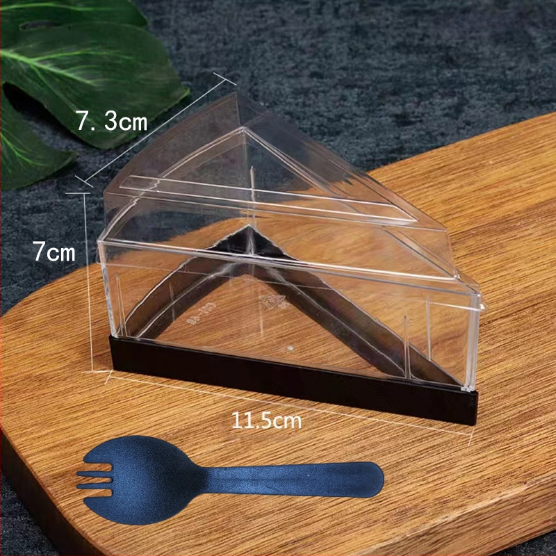 Vienkartinis trikampis sutirštintas putėsių puodelis PS kieto plastiko pudingo želė ledų deserto torto dėžutė