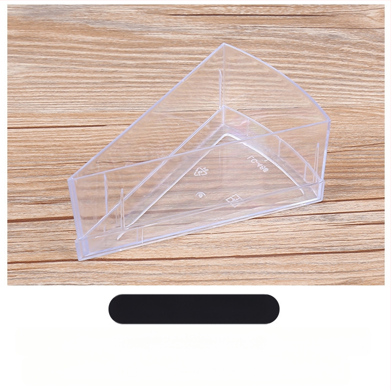 Vienkartinis trikampis sutirštintas putėsių puodelis PS kieto plastiko pudingo želė ledų deserto torto dėžutė