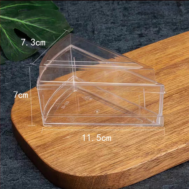 Vienkartinis trikampis sutirštintas putėsių puodelis PS kieto plastiko pudingo želė ledų deserto torto dėžutė