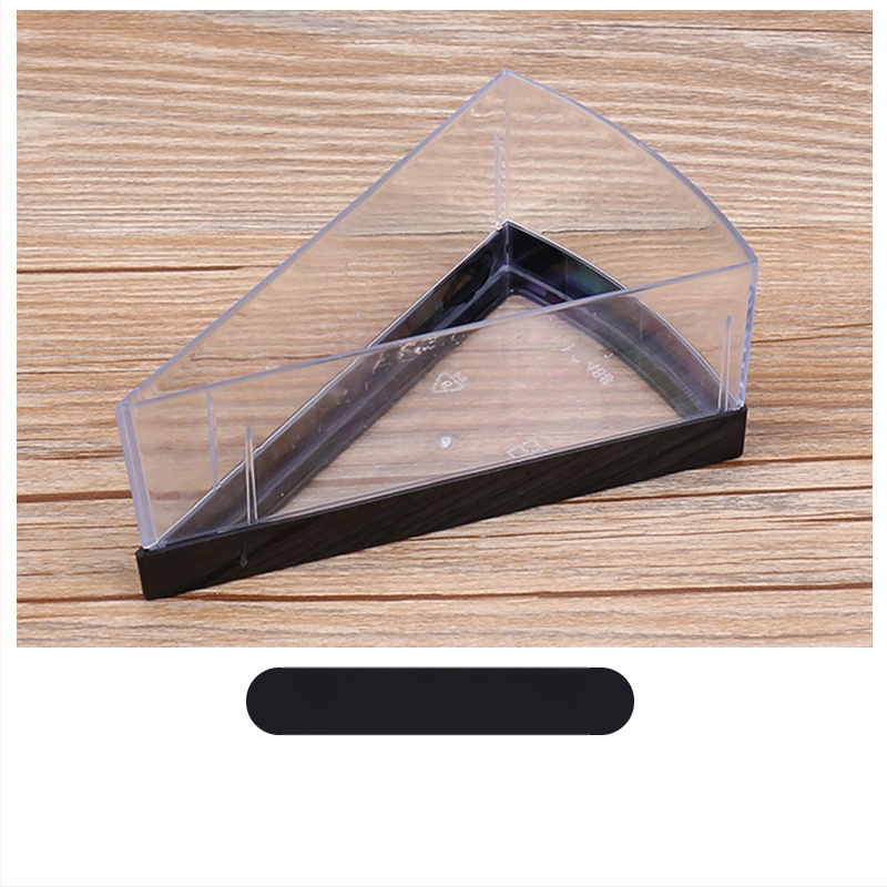 Vienkartinis trikampis sutirštintas putėsių puodelis PS kieto plastiko pudingo želė ledų deserto torto dėžutė