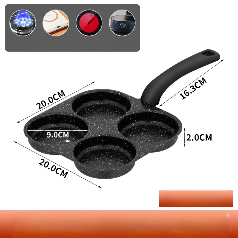 Ketaus keturių skylių kiaušinių kepimo puodas artefaktų gamybos sluoksniuotos koldūnai gilinti kiaušinių mėsainių aparato formos buitinis nepridegantis puodas