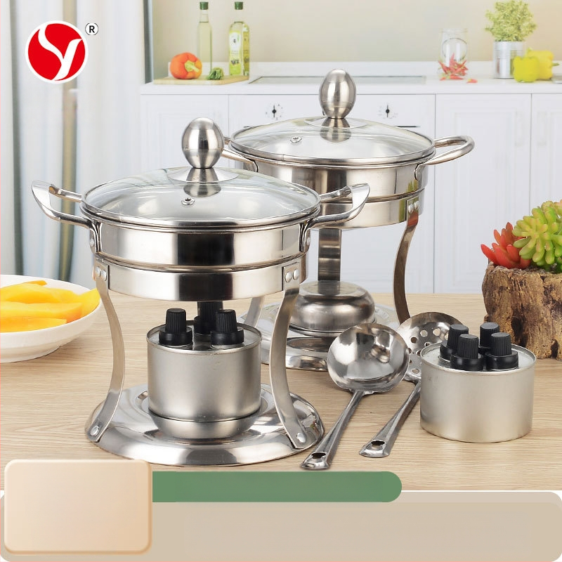 Tiesioginis gamyklos tiekimas nerūdijančio plieno alkoholio viryklė karštas puodas augalinis aliejus mažas karštas puodas mandarinų ančių puodas viešbučio restoranas iškylų išsinešimui