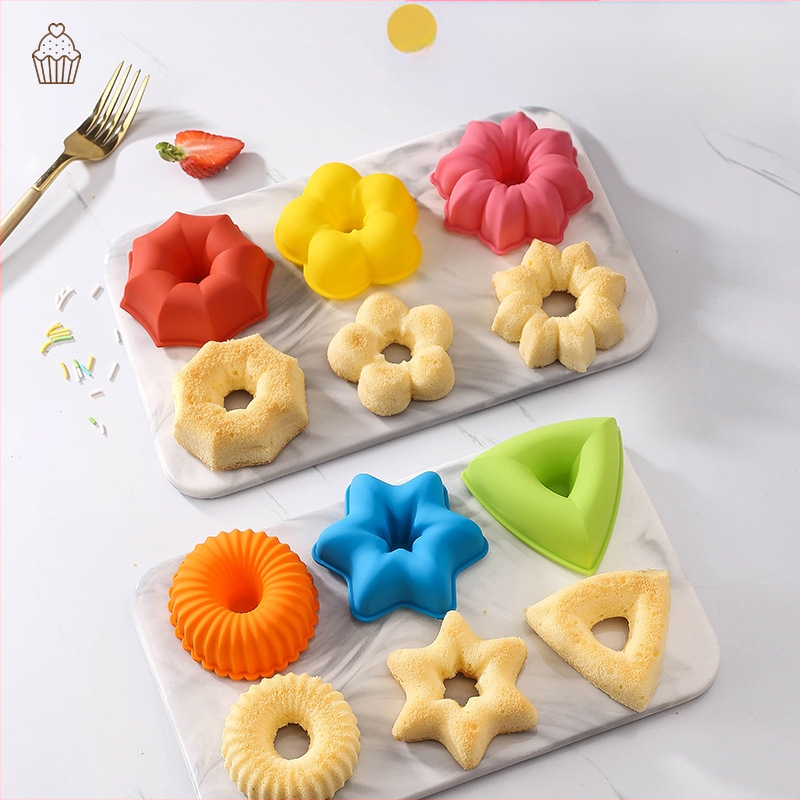 24-osaline komplekt paksendatud silikoonist muffinikoogivorme, 6 kujuga sõõrikud, isetehtud magustoitude muffinivormid