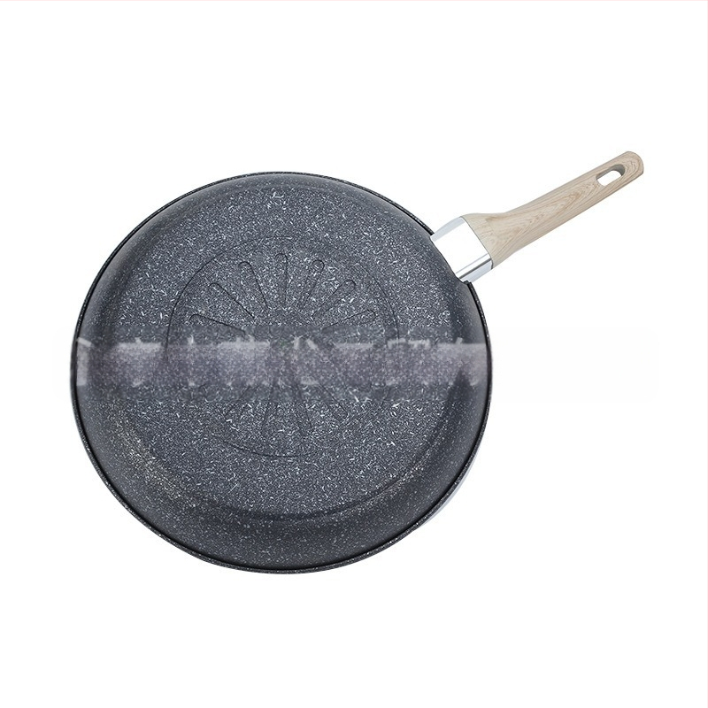 Vulkaninė maifano akmens keptuvė nepridegančia keptuve, buitinė kepsnio keptuvė, blynų keptuvė, kiaušinių keptuvė, blynų keptuvė, indukcinė viryklė