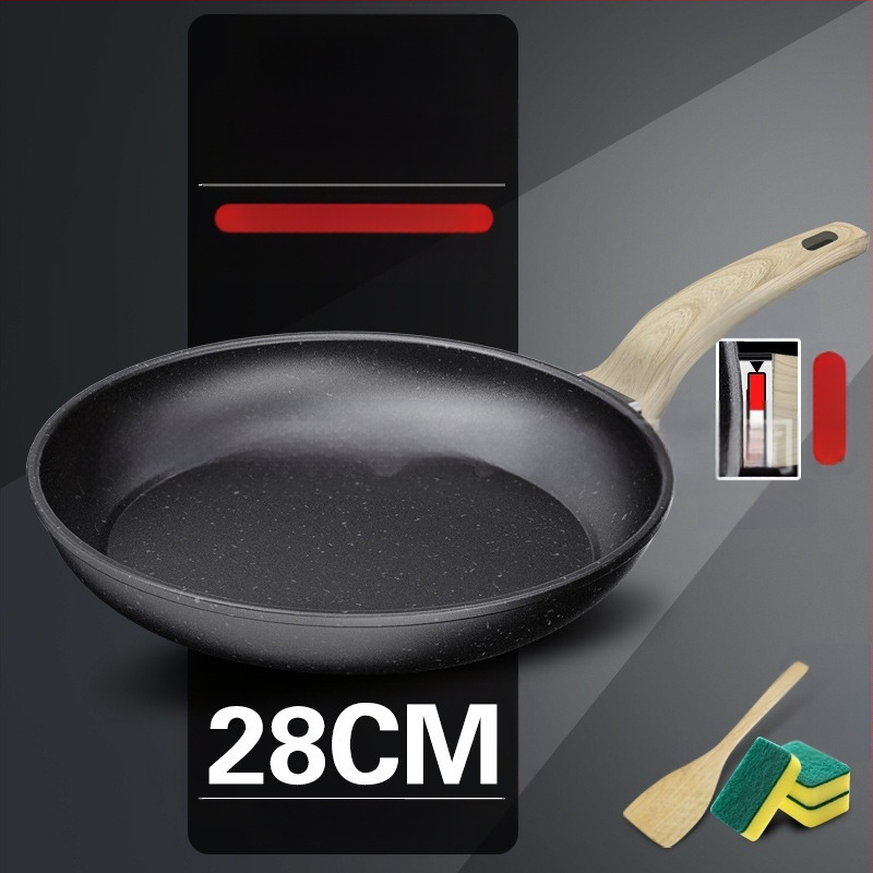 Vulkaninė maifano akmens keptuvė nepridegančia keptuve, buitinė kepsnio keptuvė, blynų keptuvė, kiaušinių keptuvė, blynų keptuvė, indukcinė viryklė