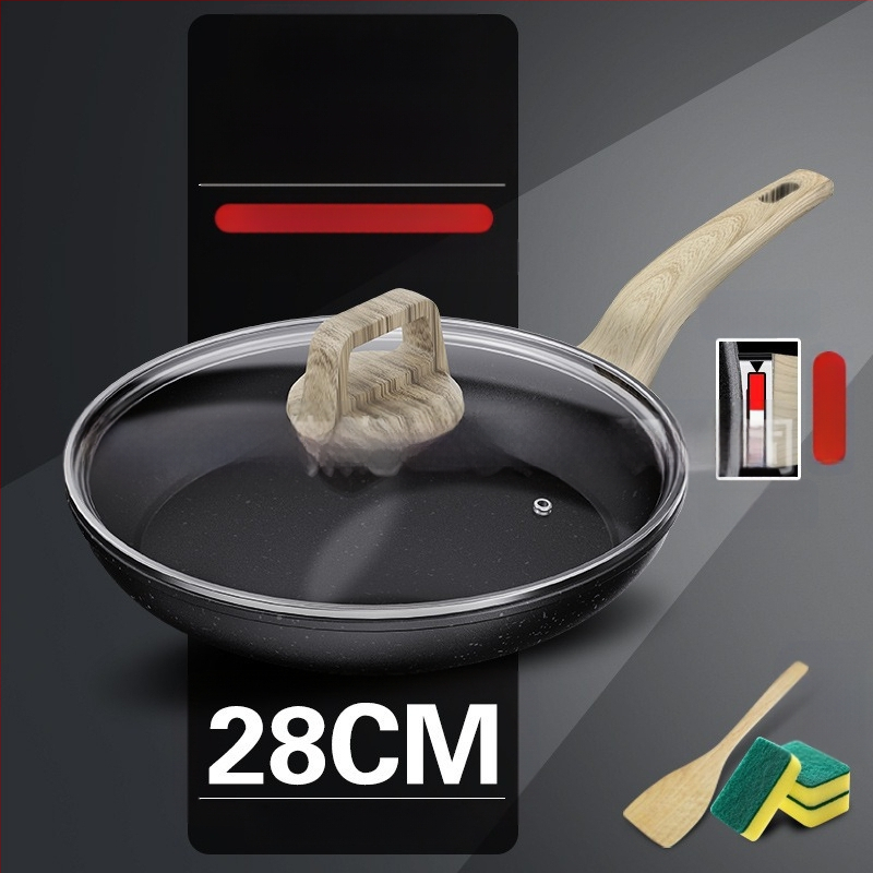 Vulkaninė maifano akmens keptuvė nepridegančia keptuve, buitinė kepsnio keptuvė, blynų keptuvė, kiaušinių keptuvė, blynų keptuvė, indukcinė viryklė