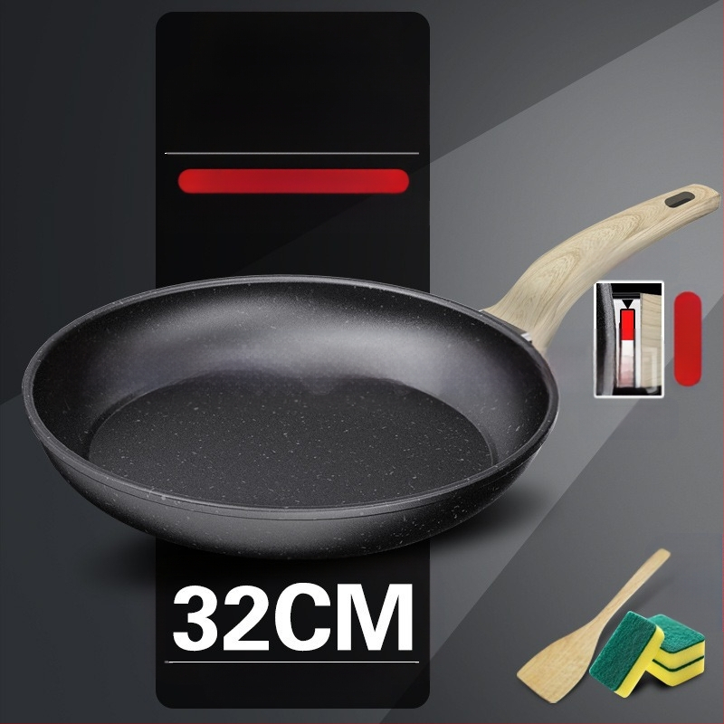 Vulkaninė maifano akmens keptuvė nepridegančia keptuve, buitinė kepsnio keptuvė, blynų keptuvė, kiaušinių keptuvė, blynų keptuvė, indukcinė viryklė