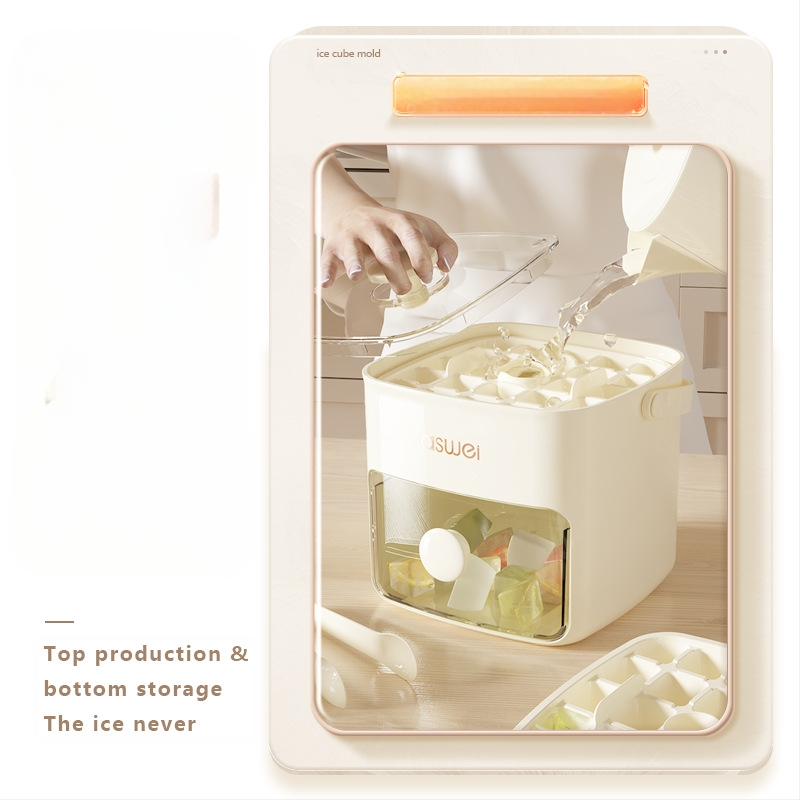 Paspauskite silikoninį ledo kubelį, ledo rutulį, plastikinę nešiojamą ledo dėžę, didelės talpos šaldytuvą, užšaldytą ledą, ledo kubelio formą