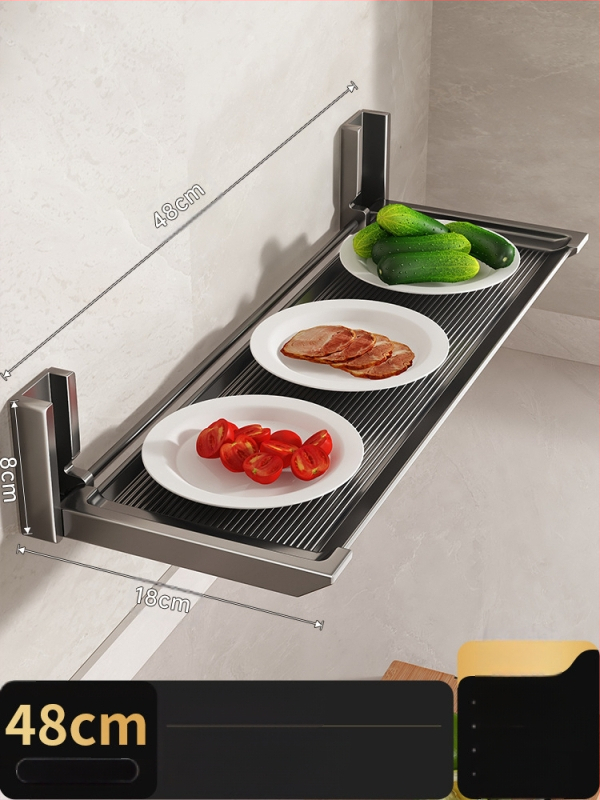 ♤ Köögiriiul, lõikelaua riiul, puurimata seinale kinnitatav multifunktsionaalne kokkupandav hoiuriiul, potikaane- ja vürtsiriiul, kaussiriiul