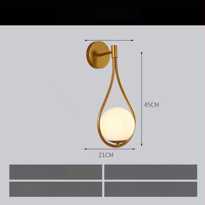 Põhjala stiilis seinalamp elutoa magamistoa öölamp isikupärastatud loominguline sepistatud rauast vahekäigu rõdu koridori klaasist seinalamp