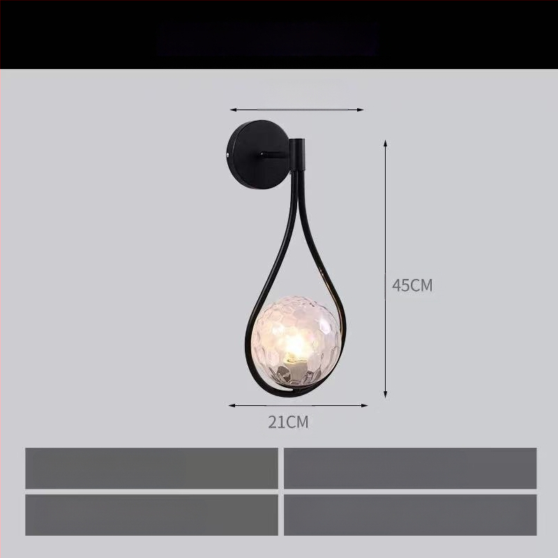 Põhjala stiilis seinalamp elutoa magamistoa öölamp isikupärastatud loominguline sepistatud rauast vahekäigu rõdu koridori klaasist seinalamp