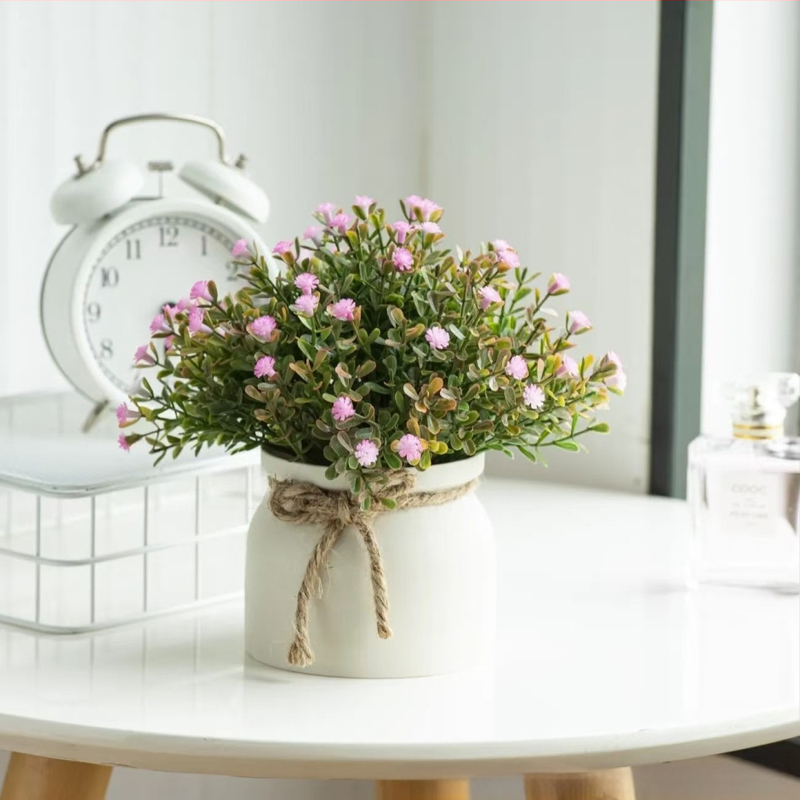 Stalinis svetainės mažų vazoninių augalų papuošalai, dirbtinės gėlės, namų dekoravimo augalai, imituojami žalieji augalai, kūdikio kvėpavimas, dirbtinių žaliųjų augalų dekoracija