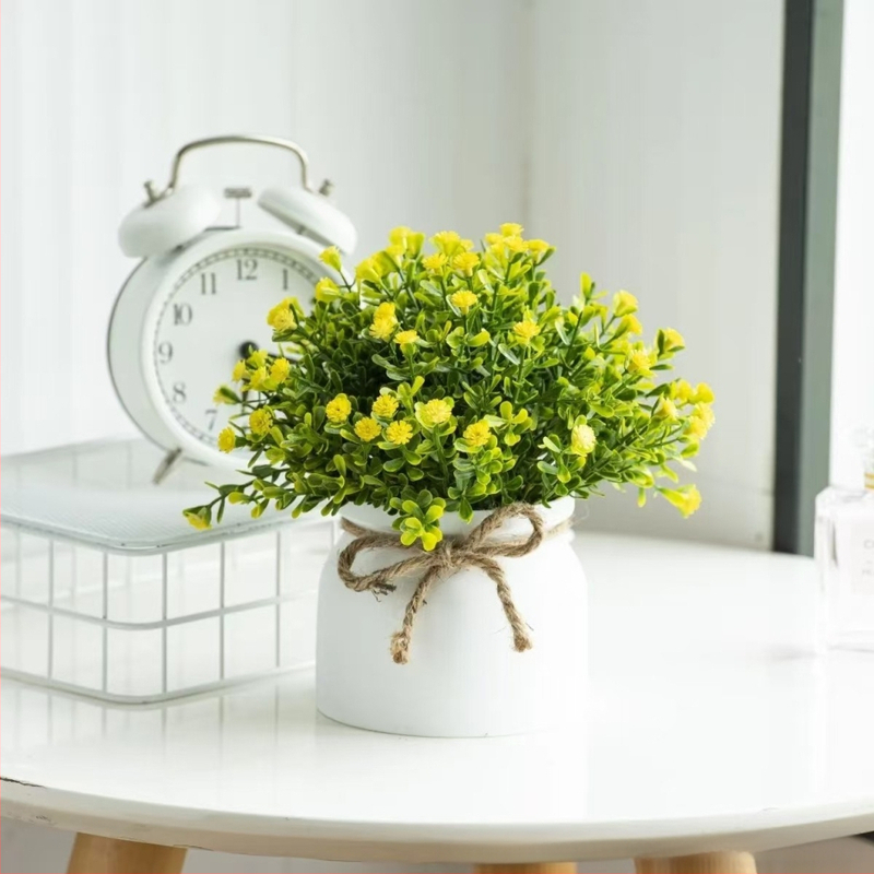 Stalinis svetainės mažų vazoninių augalų papuošalai, dirbtinės gėlės, namų dekoravimo augalai, imituojami žalieji augalai, kūdikio kvėpavimas, dirbtinių žaliųjų augalų dekoracija