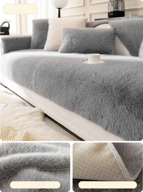 Prancūziško audinės aksomo pliušinė sofos pagalvėlė, žieminė sustorinta neslystanti pagalvėlė, paprastas modernus užvalkalas, pilnai uždengtas rankšluostis, didmeninė prekyba