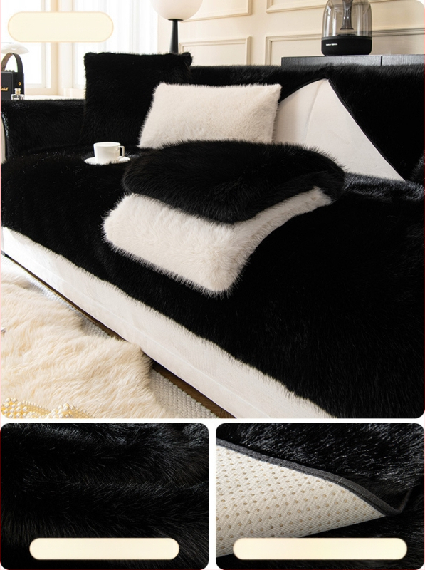 Prancūziško audinės aksomo pliušinė sofos pagalvėlė, žieminė sustorinta neslystanti pagalvėlė, paprastas modernus užvalkalas, pilnai uždengtas rankšluostis, didmeninė prekyba