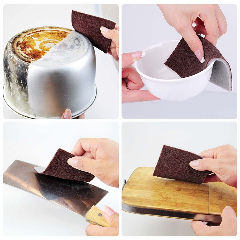 Emery käsn pühkige kahepoolne desinfitseerimispadi köögipuhastus nõudepesuhari pann maagiline hari pann