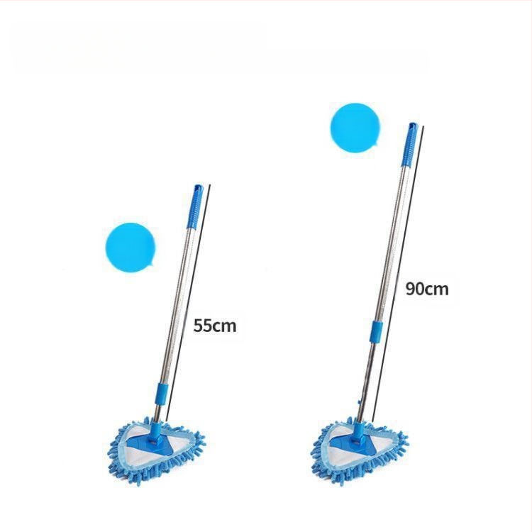 Šenilinio mini trikampio mažo šluostės ištraukiamo sujungimo karta dreba nuo sienų ir lubų lubų