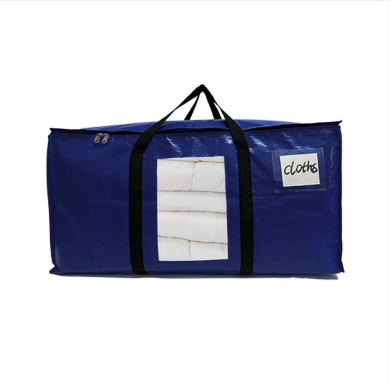 În stoc, geantă de mutat transparentă din PP țesută, impermeabilă, din plastic, pentru depozitare, geantă de ambalare, geantă de mare capacitate, geantă de ambalare