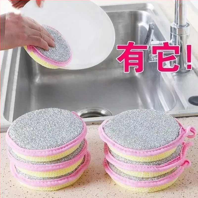 Õlita pesukausid, pesukäsnad küürimispadjaga, kööginõudepesupann ei kahjusta panni, paksendatud kahepoolsed nõudepesukäsnad