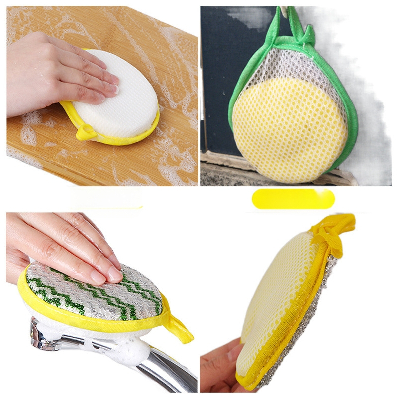 Õlita pesukausid, pesukäsnad küürimispadjaga, kööginõudepesupann ei kahjusta panni, paksendatud kahepoolsed nõudepesukäsnad