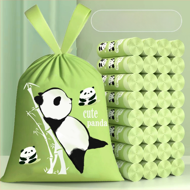 Panda stila truša noplēšama aukliņas atkritumu maisa nacionālā tendence ekstrakcija sabiezināta tīrīšanas maisiņa aizvēršanas soma virtuves rullīši un aukliņas