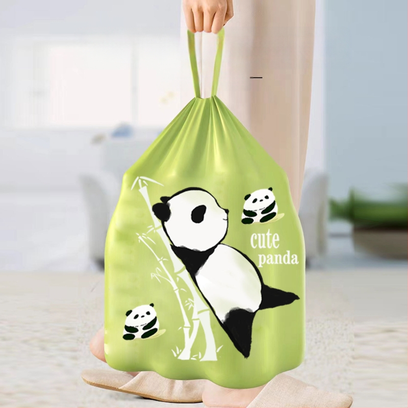 Panda stiliaus triušio nuplėšiamas raišteliu šiukšlių maišas Nacionalinė tendencija Ištraukimas sutirštintas valymo maišelis Uždarymo krepšys Virtuvės susuktas ir surišamas