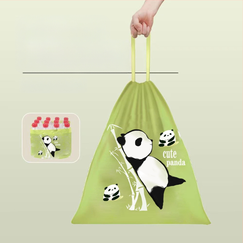 Panda stiliaus triušio nuplėšiamas raišteliu šiukšlių maišas Nacionalinė tendencija Ištraukimas sutirštintas valymo maišelis Uždarymo krepšys Virtuvės susuktas ir surišamas