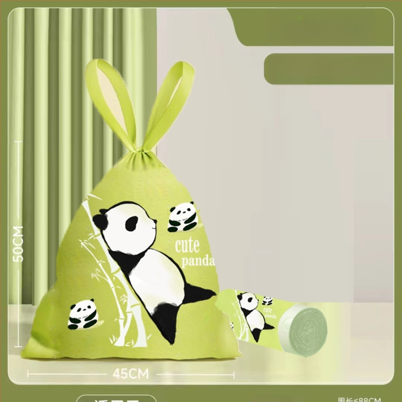 Panda stiliaus triušio nuplėšiamas raišteliu šiukšlių maišas Nacionalinė tendencija Ištraukimas sutirštintas valymo maišelis Uždarymo krepšys Virtuvės susuktas ir surišamas