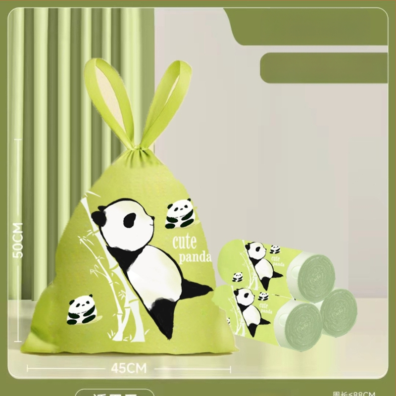 Panda stiliaus triušio nuplėšiamas raišteliu šiukšlių maišas Nacionalinė tendencija Ištraukimas sutirštintas valymo maišelis Uždarymo krepšys Virtuvės susuktas ir surišamas